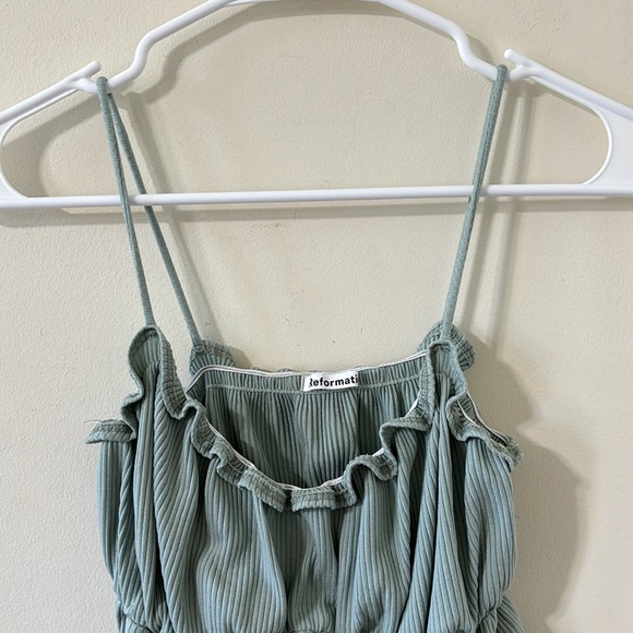 Reformation Irene Celadon Ruched Cropped Tank Top Size Medium - Picture 3 of 7
